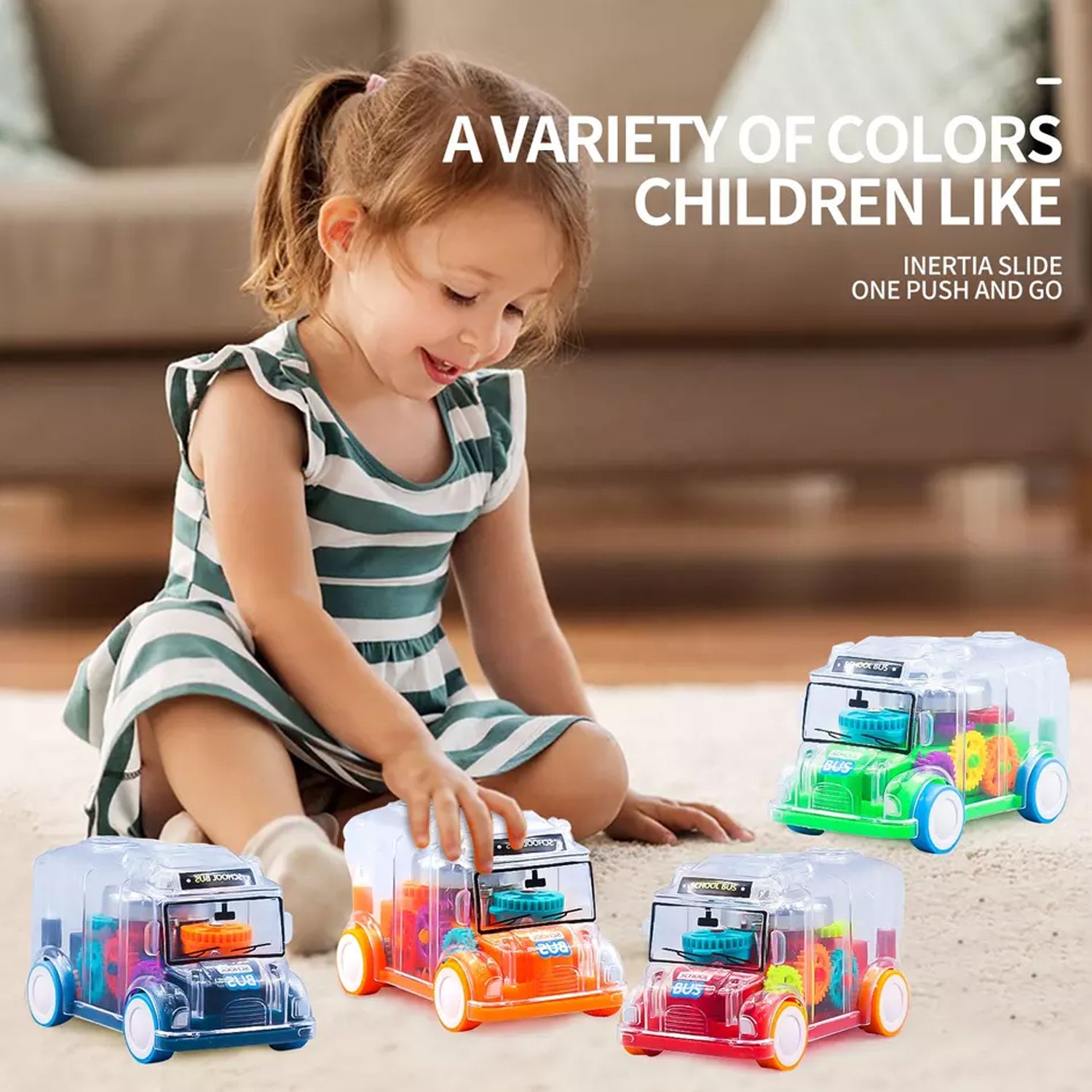 1996 Transparent Musical Mini School Bus Toy for Kids DeoDap 1996 Transparent Musical Mini School Bus Toy for Kids DeoDap